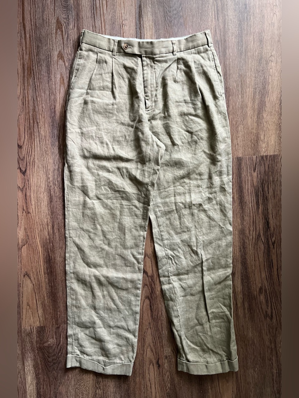 Garret Scott 100% Linen Pleated Casual Pants 34L